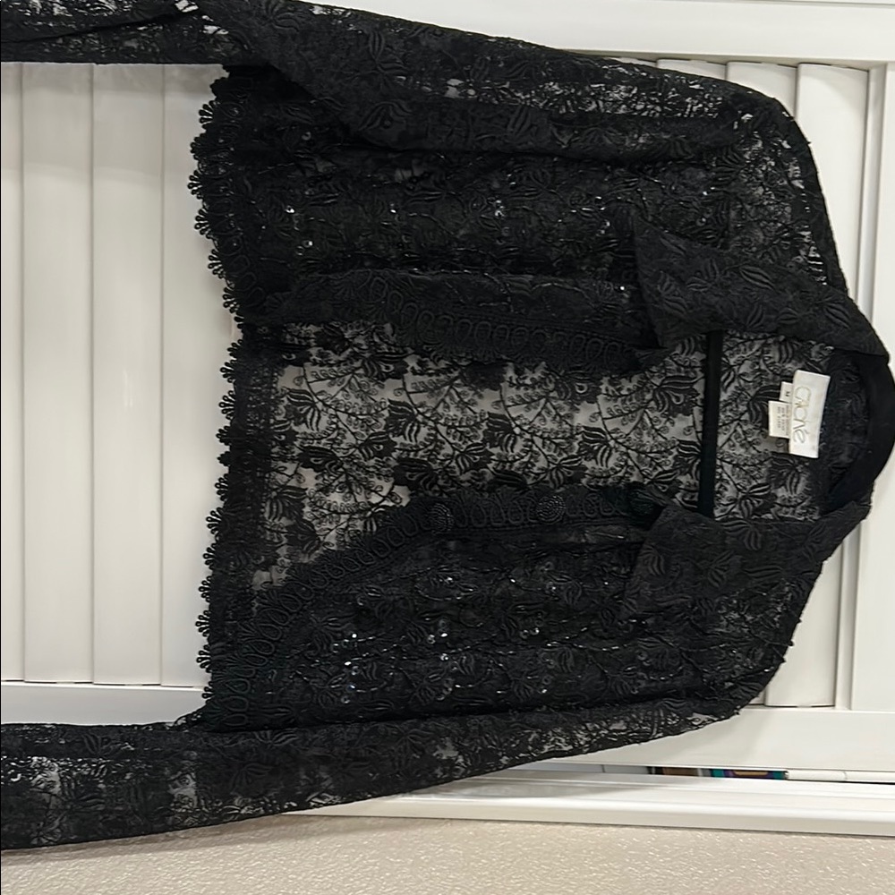 Cache Black Lace Shrug Poncho